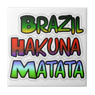 Groen Geel Gouden Brazilië Hakuna Matata Art Print Tegeltje