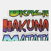 Groen Geel Gouden Brazilië Hakuna Matata Art Print Theedoek (Horizontaal)