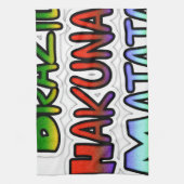 Groen Geel Gouden Brazilië Hakuna Matata Art Print Theedoek (Verticaal)