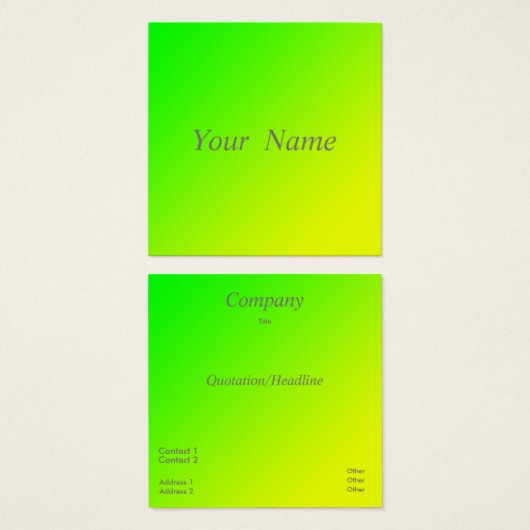 groen geel gradiënt visitekaartje (Voorkant /achterkant)