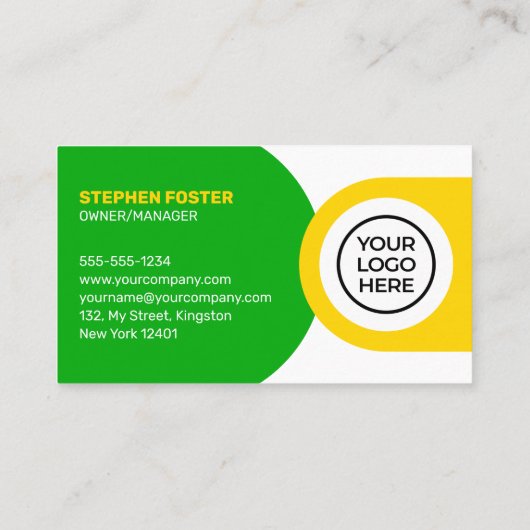 Groen & Geel Graslandschap Maaien Tuinieren Visitekaartje (Achterkant)