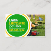 Groen & Geel Graslandschap Maaien Tuinieren Visitekaartje (Voorkant)