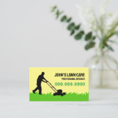 Groen Geel Grasmaaien Visitekaartje (Staand voorkant)
