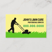 Groen Geel Grasmaaien Visitekaartje (Voorkant)