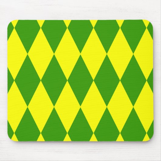 Groen Geel Harlekijn Geruit Ontwerp  Muismat (Voorkant)