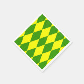 Groen Geel Harlekijn Geruit Ontwerp  Servet (Hoek)