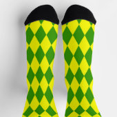 Groen Geel Harlekijn Geruit Ontwerp Sokken (Top)