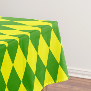 Groen Geel Harlekijn Geruit Ontwerp  Tafelkleed