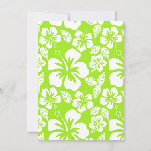 Groen-Geel Hawaiiaans Tropisch; Chalkboark look Kaart (Achterkant)