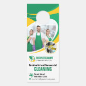Groen Geel Huis Schoonmaak Huishoudster Deurhanger (Voorkant)