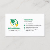 Groen Geel Huis Schoonmaak Huishoudster Visitekaartje (Achterkant)