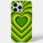 Groen geel hypnotic Heart Love Patroon Case-Mate iPhone Case (Achterkant)