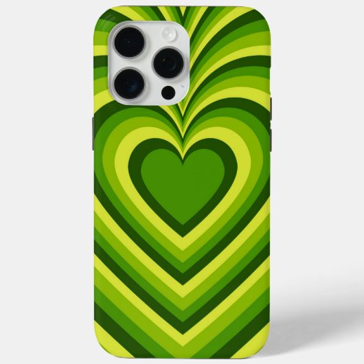Groen geel hypnotic Heart Love Patroon Case-Mate iPhone Case (Achterkant)