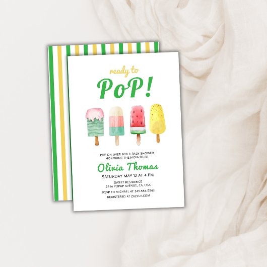 Groen geel ijs klaar om Baby shower te Poppen Kaart