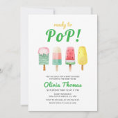 Groen geel ijs klaar om Baby shower te Poppen Kaart (Voorkant)