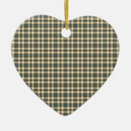 Groen Geel Karo Patroon Keramisch Ornament
