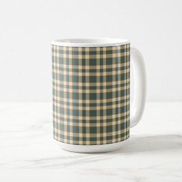 Groen Geel Karo Patroon Koffiemok