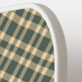 Groen Geel Karo Patroon Pickleball Paddle (Links Detail)