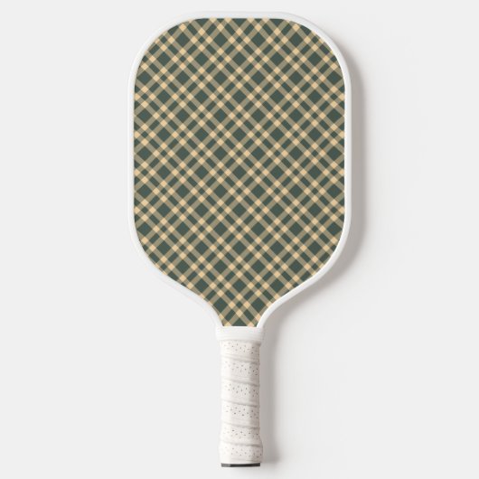 Groen Geel Karo Patroon Pickleball Paddle (Voorkant)