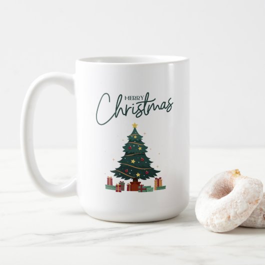 Groen Geel Kerst Geïsoleerd Koffiemok (Met donut)
