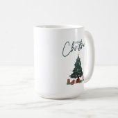 Groen Geel Kerst Geïsoleerd Koffiemok (Voorkant rechts)