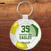 groen - geel - kinder voetbalteam sleutelhanger (Voorkant)