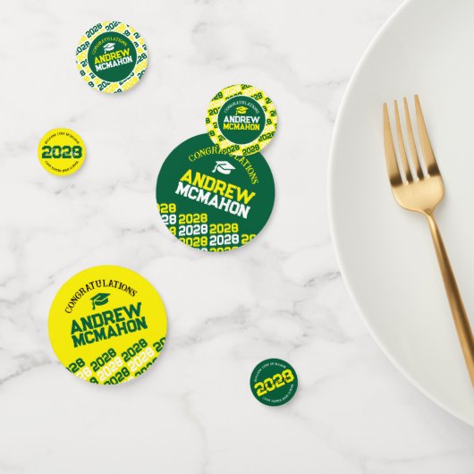 Groen Geel Klas van ELK JAAR Persoonlijk Feest Confetti (Groep)