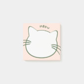 Groen Geel Leuke Kat Vorm Meow Post-it® Notes (Voorkant)