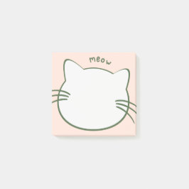 Groen Geel Leuke Kat Vorm Meow Post-it® Notes