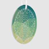 Groen Geel Mandala Inspiratie Harmonie Bloem Ornament (voorkant)