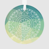 Groen Geel Mandala Inspiratie Harmonie Bloem Ornament (achterkant)