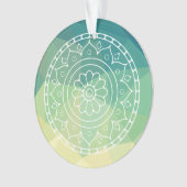 Groen Geel Mandala Inspiratie Harmonie Bloem Ornament (voorkant)