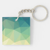 Groen Geel Mandala Inspiratie Harmonie Bloem Sleutelhanger (Achterkant)