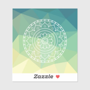 Groen Geel Mandala Inspiratie Harmonie Bloem Sticker
