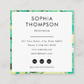 Groen Geel Marmer Abstract QR Code Social Media Vierkante Visitekaartje (Achterkant)