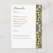 Groen geel Mediterraans tegels trouwdetails Informatiekaartje (Voorkant)