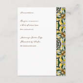 Groen geel Mediterraans tegels trouwdetails Informatiekaartje (Achterkant)