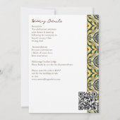 Groen geel mediterrane tegel alles in één bruiloft kaart (Achterkant)