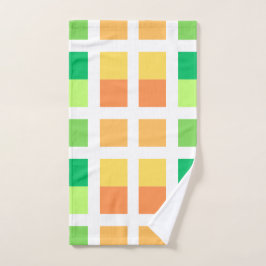 Groen Geel Minimale Vierkantjes Bad Handdoek