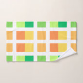 Groen Geel Minimale Vierkantjes Bad Handdoek (Handdoek)