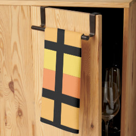 Groen Geel Minimale Vierkantjes Theedoek