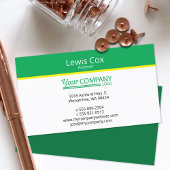 Groen Geel Minimalistisch, Professioneel Eenvoudig Visitekaartje