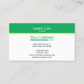 Groen Geel Minimalistisch, Professioneel Eenvoudig Visitekaartje (Voorkant)