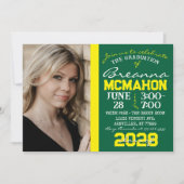 Groen & geel Modern Afstuderen Fotouitnodiging Kaart (Voorkant)