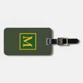 groen/geel monogram voor reiziger bagagelabel (Voorkant horizontaal)