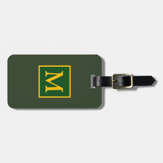 groen/geel monogram voor reiziger bagagelabel (Voorkant horizontaal)