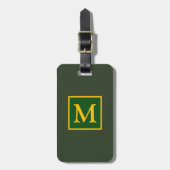 groen/geel monogram voor reiziger bagagelabel (Voorkant verticaal)