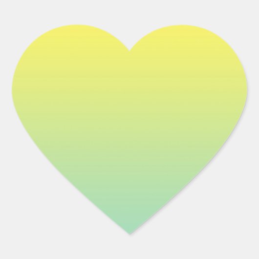 Groen & Geel Ombre Hart Sticker (Voorkant)