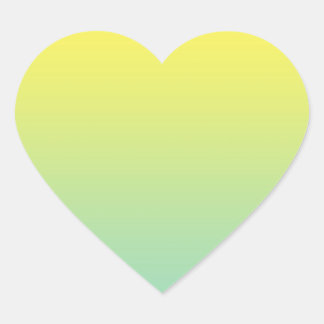Groen & Geel Ombre Hart Sticker