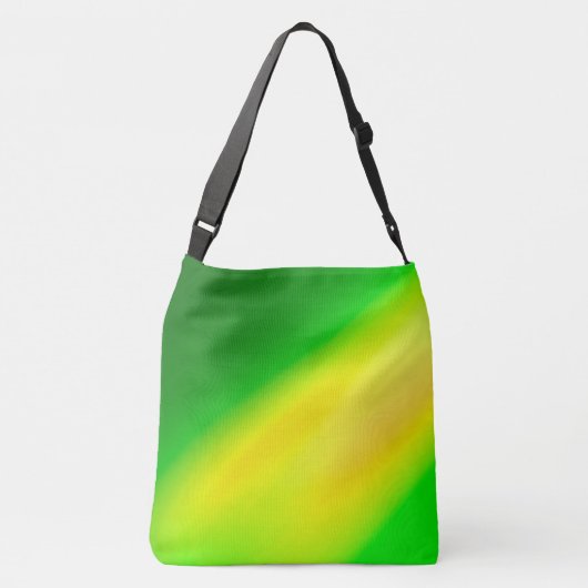 Groen Geel ombre maanlicht Dubbele Streep Crossbody Tas (Achterkant)